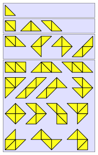 Polyabolo Shape formed from isosceles right triangles