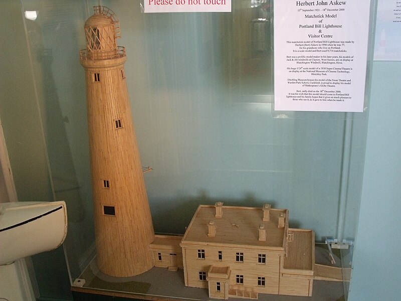 File:Portland Bill - New Lighthouse - Lighthouse Centre - inside - matchstick model - Matchstick Model of Portland Bill Lighthouse & Visitor Centre (7223326204).jpg