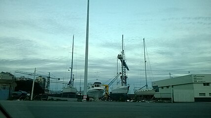 chantier naval, port commercial de la ville de Licata