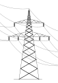 Рисунки тока контур. Высоковольтная линия передач чертёж. Вышка электропередач снизу вектор. ЛЭП схематично. Линии электропередач вектор.