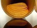 Stackable Pringles chips and reflection.