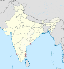 Map of India with the location of পণ্ডিচেরী চিহ্নিত