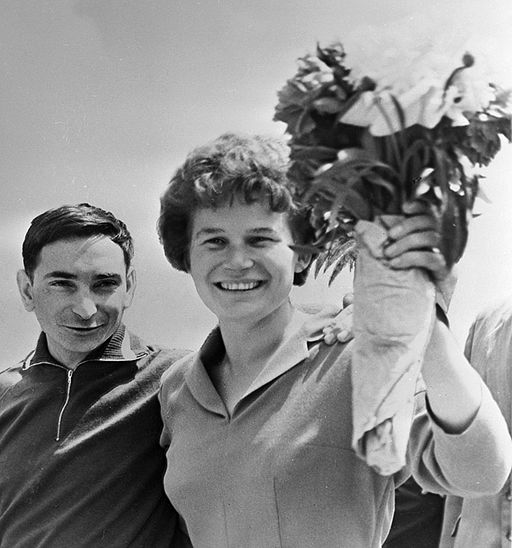 RIAN archive 15491 Valery Bykovsky and Valentina Tereshkova