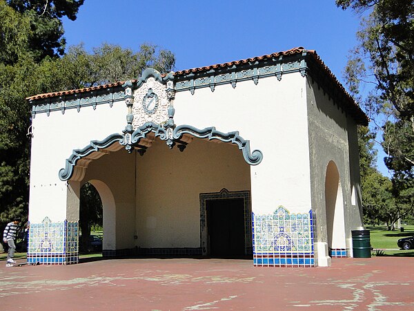 Californian Azulejos, at one of the Long Beach Historic Landmarks, Recreation Park bandshell, US