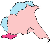 Outline map of the historic and ceremonial East Riding of Yorkshire boundaries