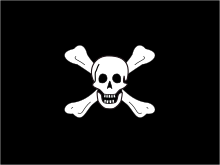 Worley's flag design, a variant of the Jolly Roger.