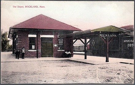An early postcard of Rockland station Rockland station postcard.jpg