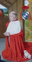 El cardenal donante Rolin en una natividad del maestro de Moulins