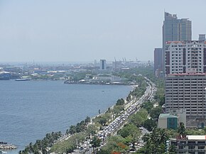 Roxas blvd. - along Manila Bay; aerial shot from Legaspi Towers.jpg