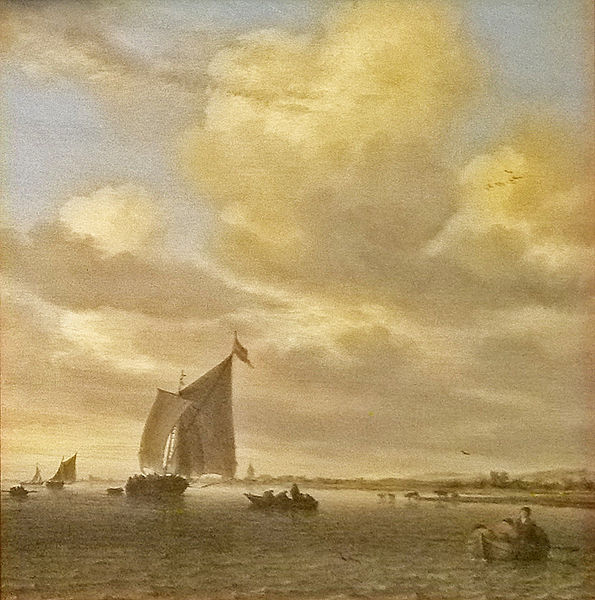 File:Salomon van Ruysdael - Seascape with sailing boat to the left.jpg