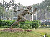 Statue of a player near the VYBK