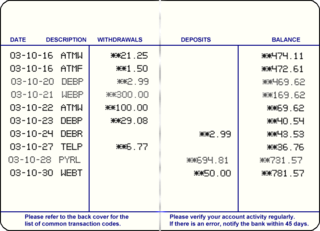 <span class="mw-page-title-main">Passbook</span> Type of paper book in banking