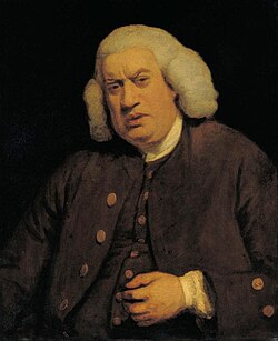 Portrait of Samuel Johnson in 1772 painted by Sir Joshua Reynolds