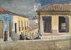 Santiago de Cuba: Street Scene，1885年，水彩和石墨
