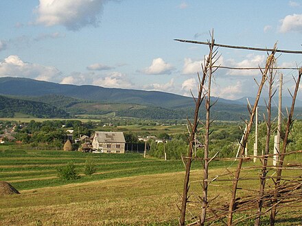 Scenic view of Turja Pasika village, north of Mukachevo