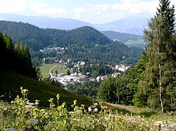 A Semmering-hágó a Hirschenkogel-ről nézve