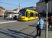 Siemens Combino Supra típusú villamos Budapesten, a Moszkva (ma: Széll Kálmán) téren