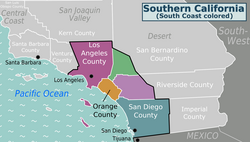 California meridionale - Localizzazione