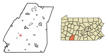 Somerset County Pennsylvania Incorporated and Unincorporated areas Rockwood Highlighted.svg