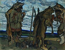 Sorcerers by Nicholas K. Roerich which depicts ulfhednar performing a ritual Sorcerers-1905.jpg