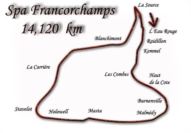 The quicker 14 km track layout (used from 1953 to 1978)