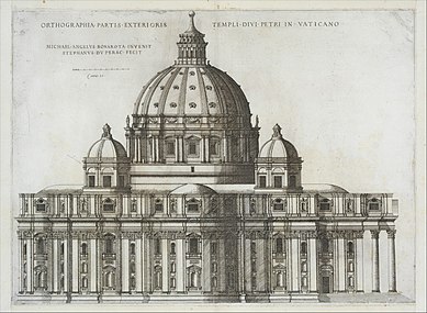 Speculum Romanae Magnificentiae- Elevation Showing the Exterior of Saint Peter's Basilica from the South as Conceived by Michelagelo (Published in 1569) MET DT203424.jpg