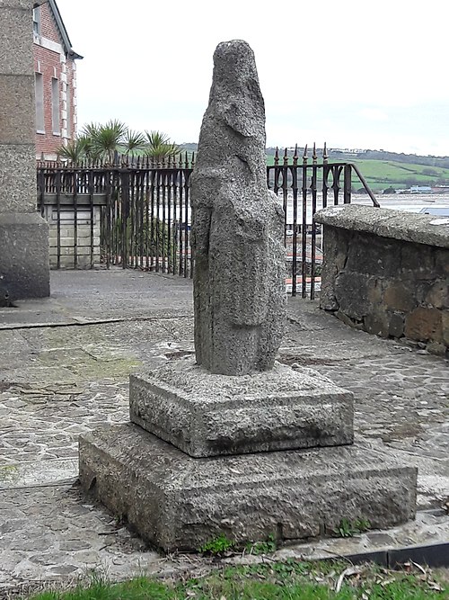 The stone in the churchyard known as St Raffidy