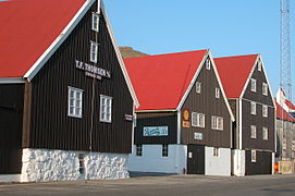 Old Storage houses (Pakkhús) in the harbour of Tvøroyri