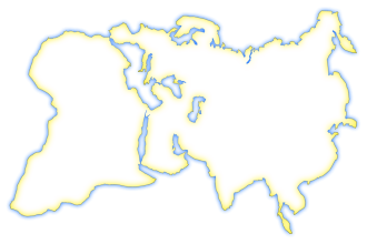 The blue and yellow border gives the illusion that the Afro-Eurasian map is filled in pale yellow though it is actually white Subjectively constructed water-color.svg