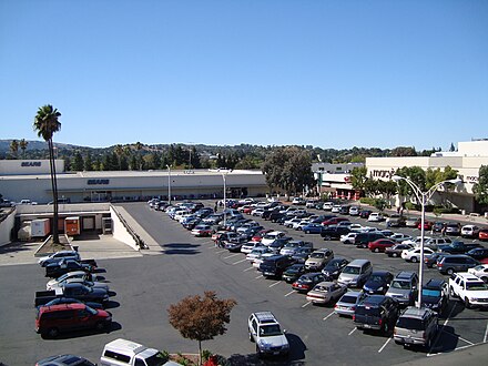 Northeast side of mall from parking structure