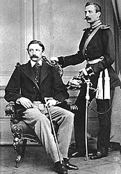 Tadeusz Gustaw Unrug (z prawej) i Henryk Unrug, ok. 1870 roku
