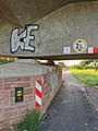 25 July 2021 (according to Exif data) File:Taubertalradweg Nordbrücke Hundekottütenbox Graffiti Vandalismus Tauberbischofsheim.jpg