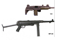 Uzi and MP 40.