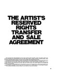 Thumbnail for The Artist's Reserved Rights Transfer and Sale Agreement