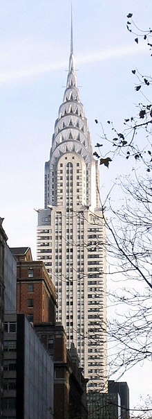 O Chrysler Building em Nova York, um dos icônicos edifícios Art Deco