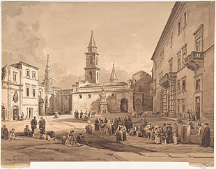 Piazza Vaglio nel 1851, di Achille Vianelli