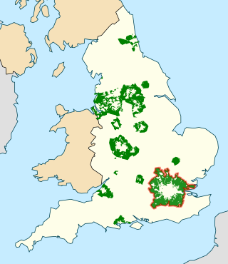 <span class="mw-page-title-main">Green belt (United Kingdom)</span> British urban planning policy to maintain countryside around cities