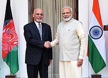 Indian PM Narendra Modi, hosting President of Afghanistan, Ashraf Ghani, in New Delhi (2018) The Prime Minister, Shri Narendra Modi meeting the President of Afghanistan, Dr. Mohammad Ashraf Ghani, at Hyderabad House, in New Delhi on September 19, 2018.JPG