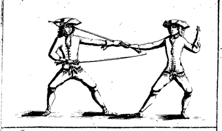 Two men dueling using the smallsword.