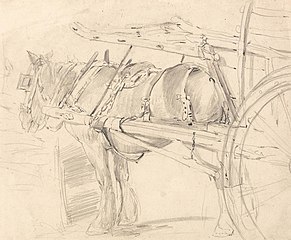A Farm Horse, Harnessed to a Cart, Executed at or Near Canterbury, c. 1835