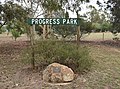 English: Sign in Progress Park in Thoona, Victoria