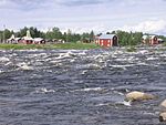 Kukkolaforsen i Torne älv fotograferad från den östra (finska) älvstranden.