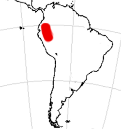 Área de distribución de Trigodon, basada en el registro fósil.