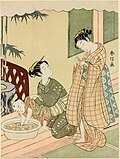 Thumbnail for File:Two young women with a small boy by Suzuki Harunobu (鈴木春信).jpg