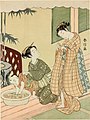 Two young women with a small boy by Suzuki Harunobu (鈴木春信).jpg