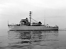 Illusive in 1953. USS Illusive (MSO-448) underway in 1953.jpg