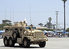 A Seabee convoy security team performs a firepower demonstration at Naval Base Ventura County