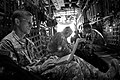 McChrystal works in an aircraft, 2010.