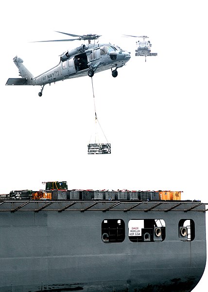File:US Navy 100518-N-7908T-497 MH-60S Sea Hawk helicopters transport ammunition from USNS Lewis and Clark (T-AKE 1).jpg