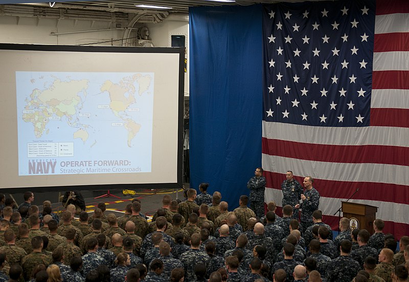 File:US Navy 120204-N-YF306-078 Chief of Naval Operations (CNO) Adm. Jonathan Greenert holds an all-hands call with Sailors and Marines aboard the amphi.jpg